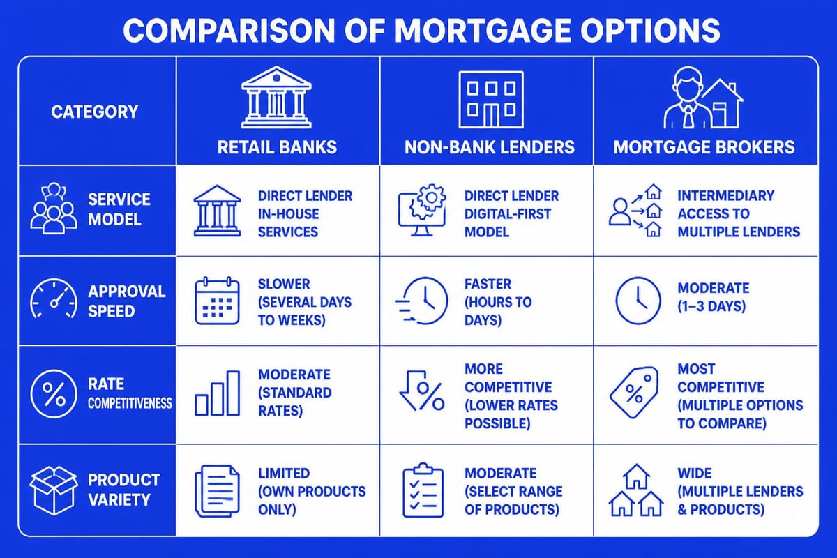 Types of mortgage lenders comparison