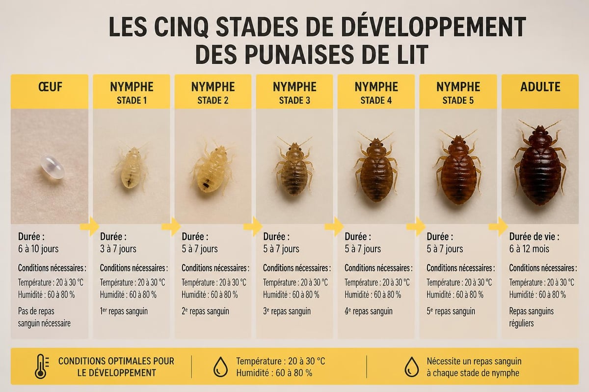 Cycle de vie des punaises de lit
