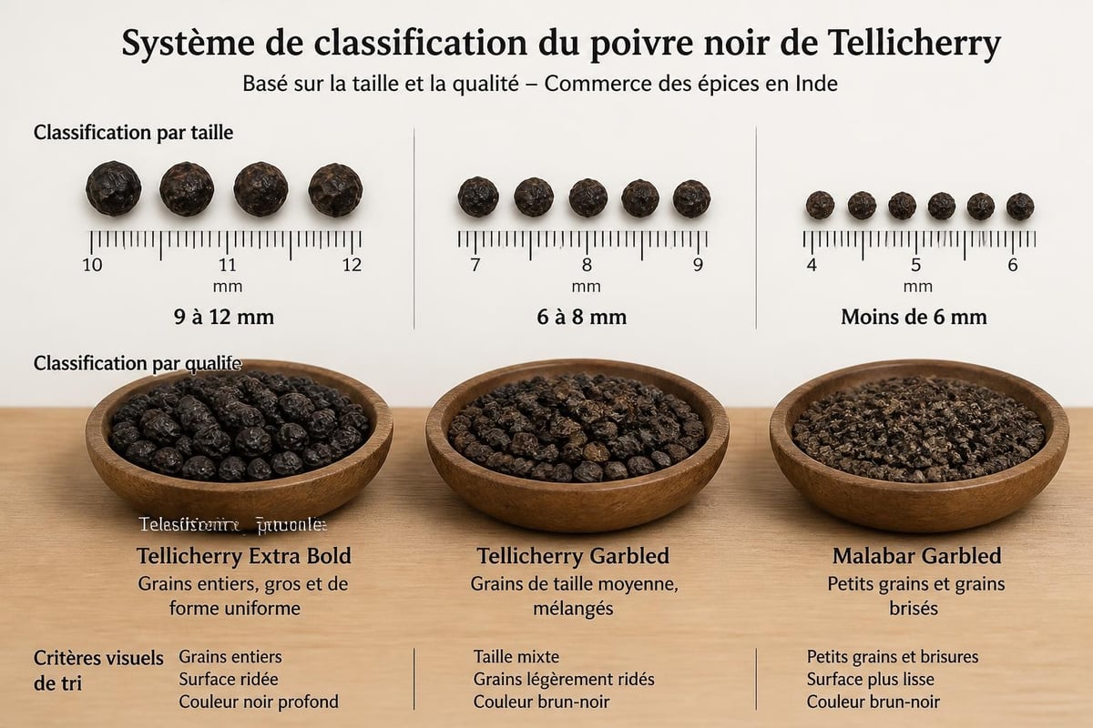 Tellicherry pepper grading criteria