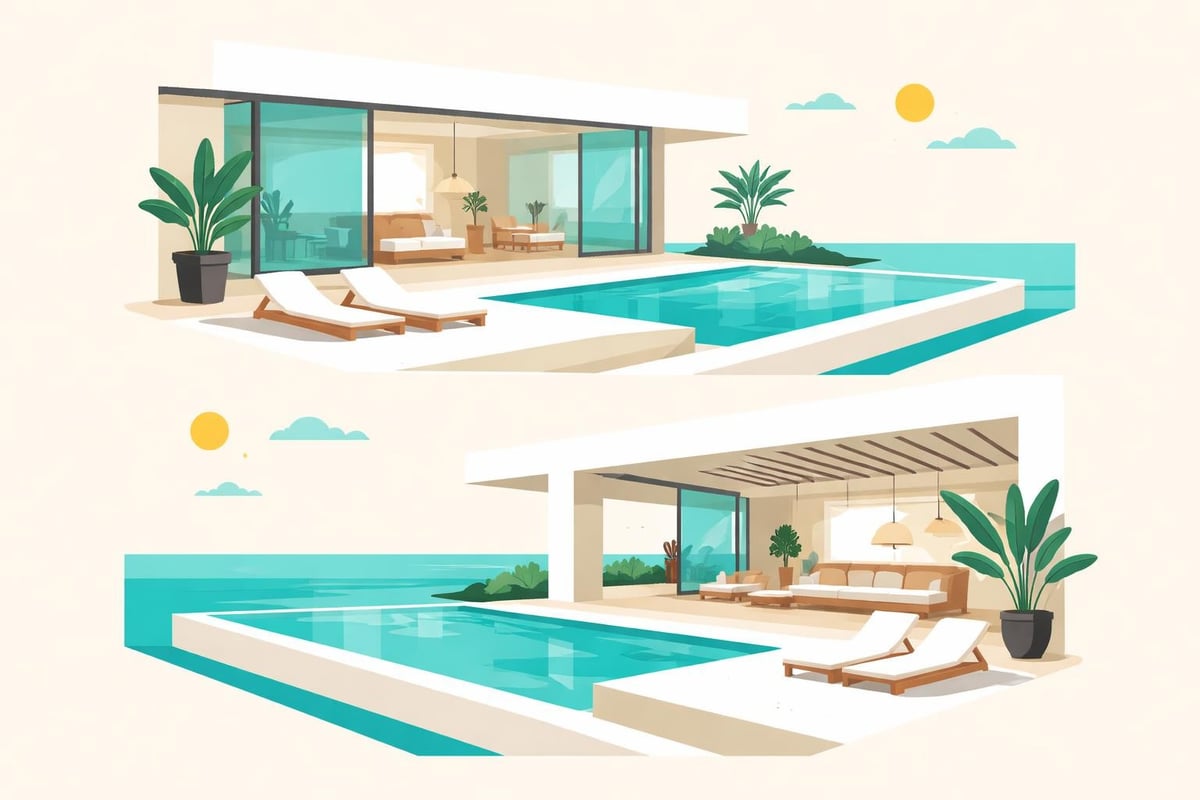 Modern geometric pool design