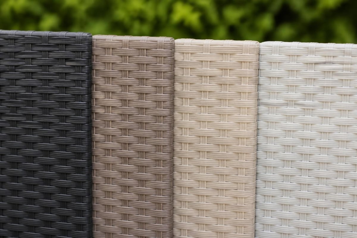 Color fade patterns in rattan
