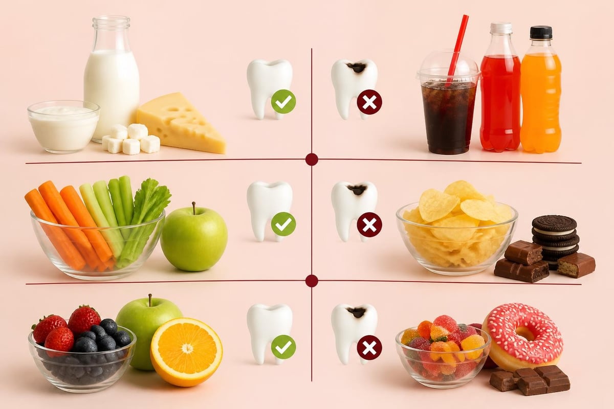 Comparação nutricional para saúde oral
