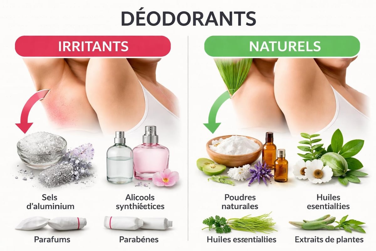 Ingrédients irritants vs naturels