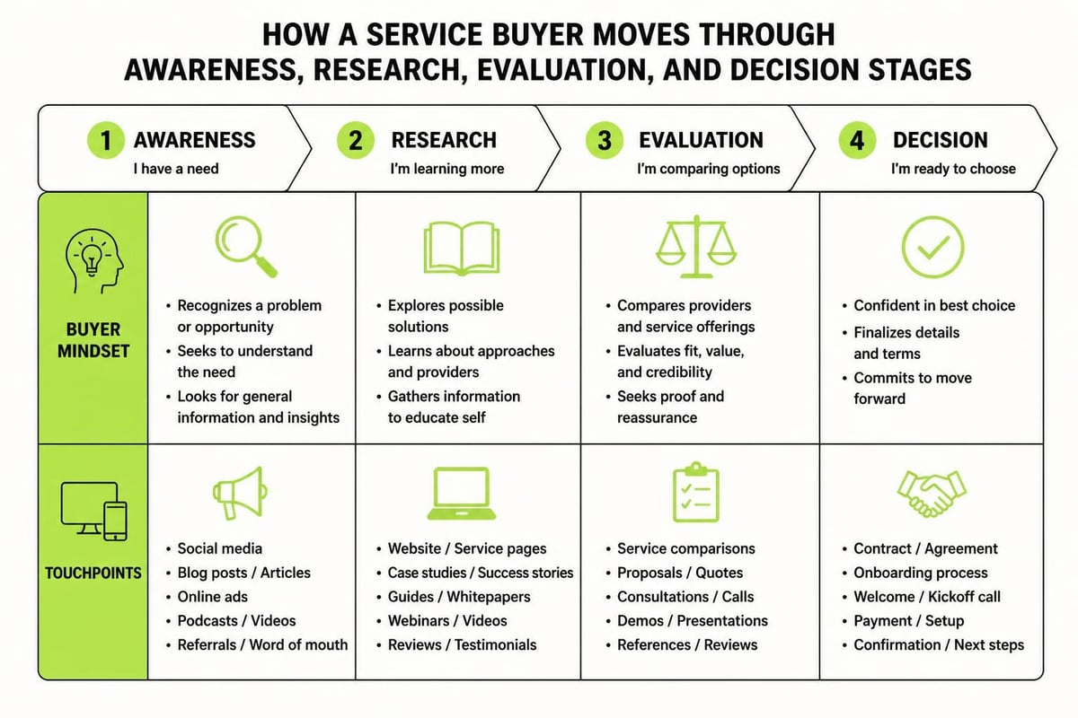 Service buyer journey mapping