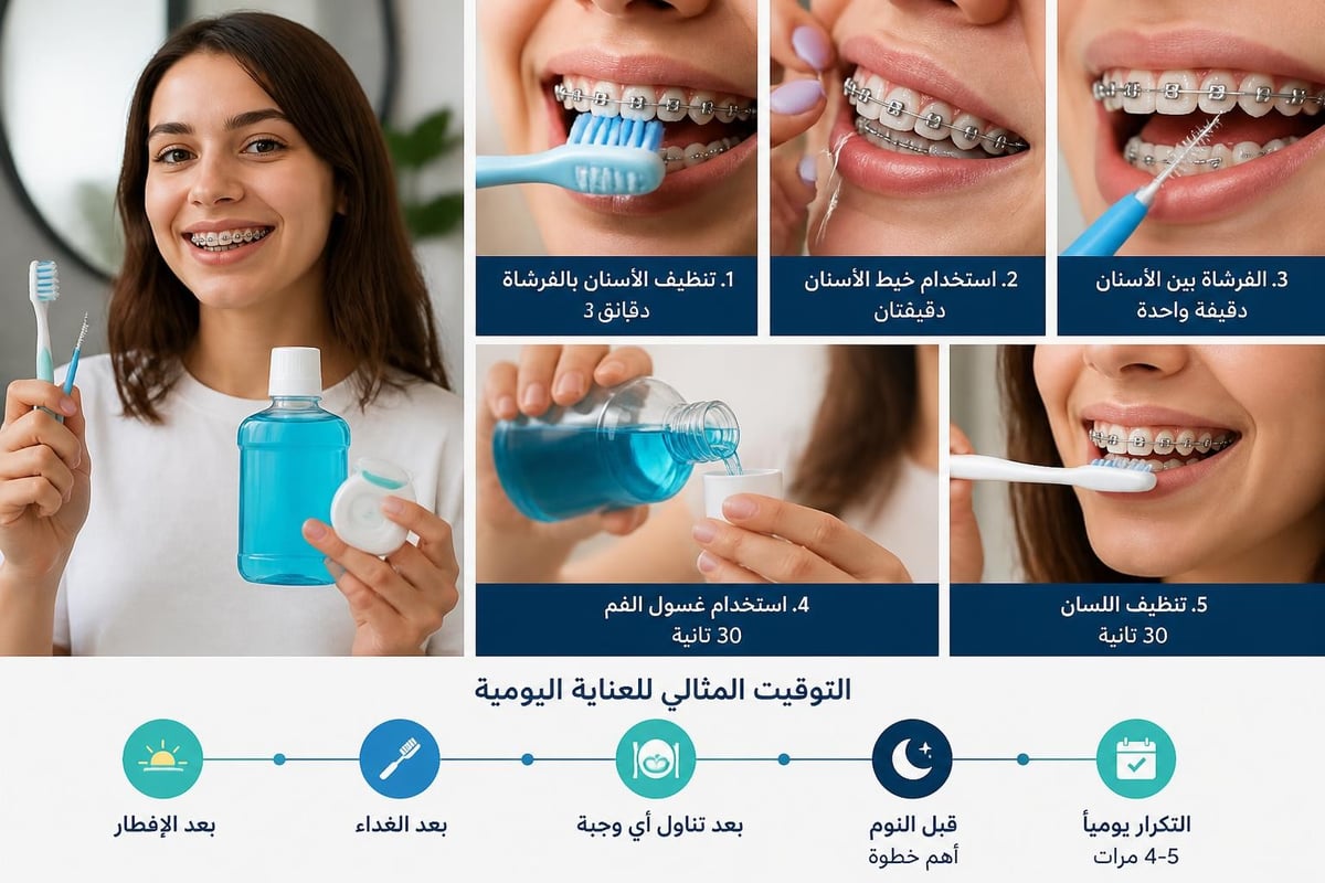 التقويم للأسنان: دليلك الشامل لابتسامة صحية ومتناسقة العناية بالأسنان مع التقويم