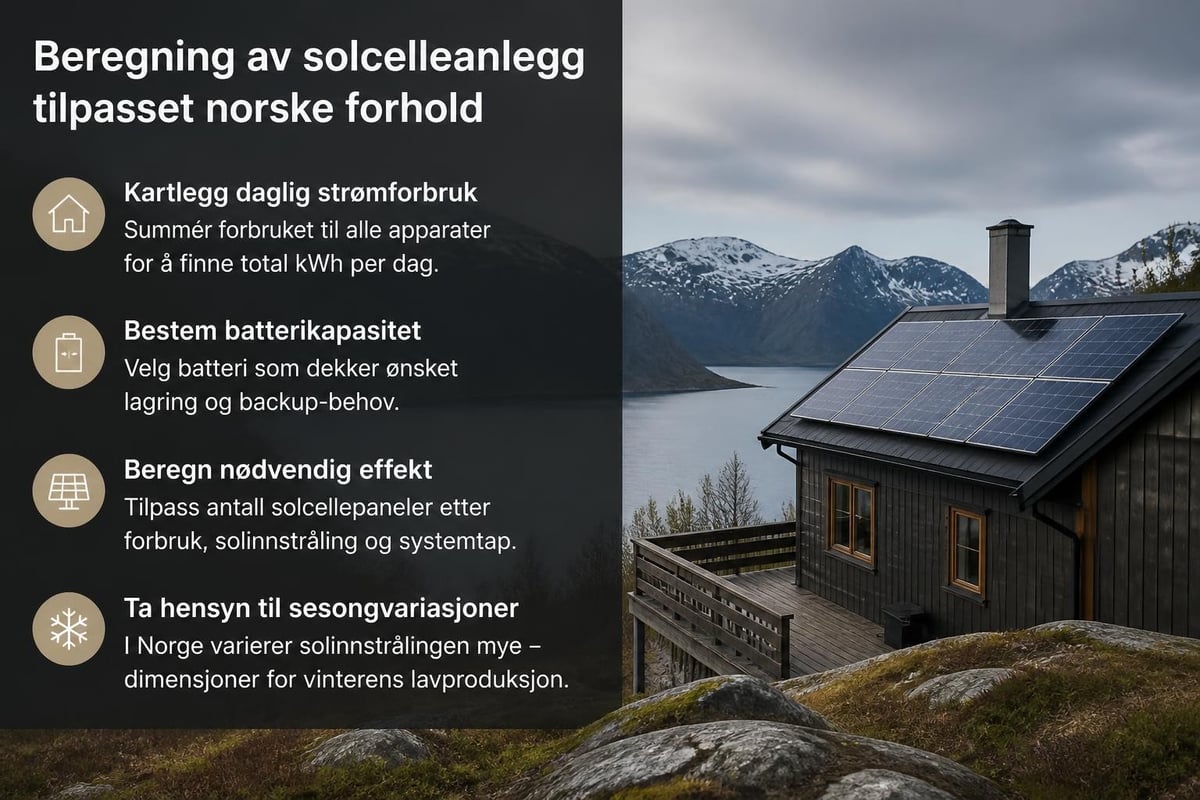 Solcellepanel dimensjonering
