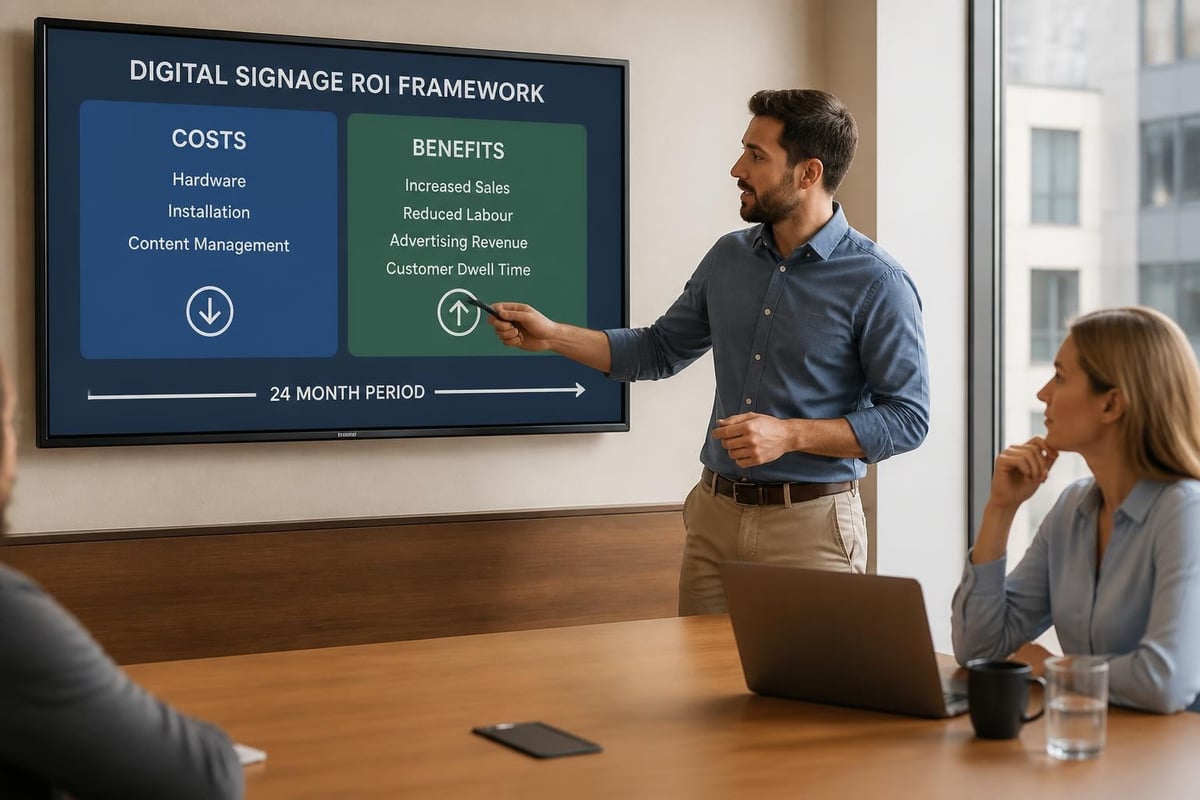 Digital signage ROI calculation framework