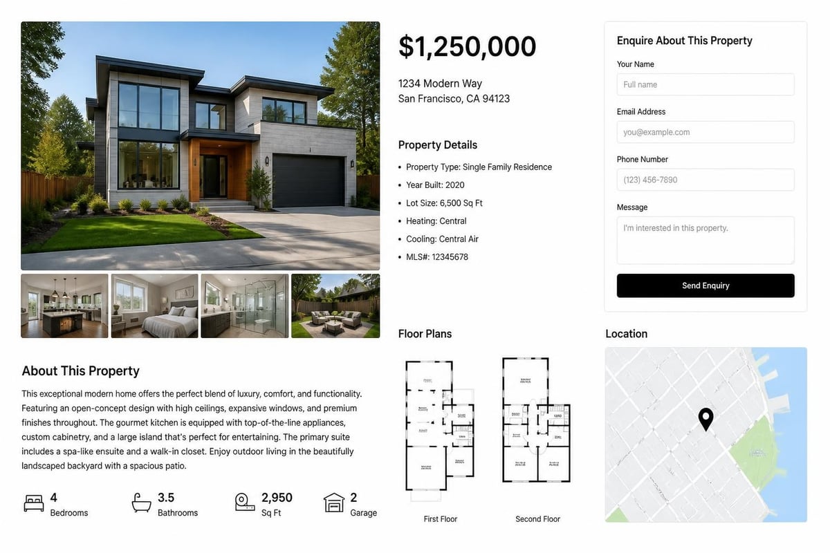 Property listing components