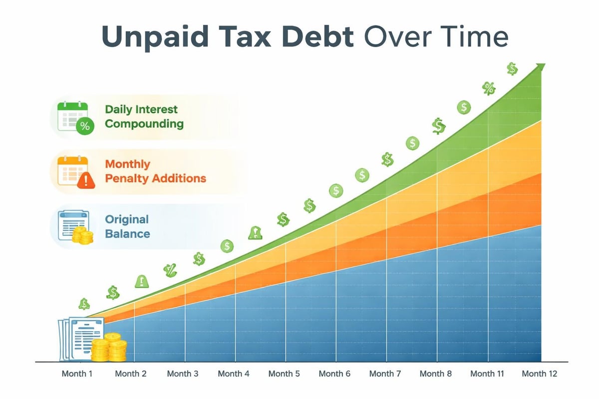 Tax debt accumulation timeline