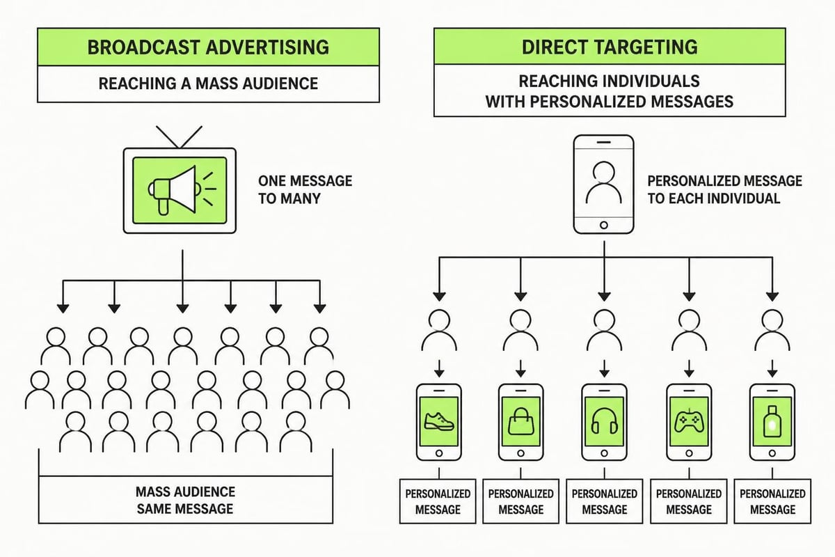 Direct versus broadcast advertising comparison
