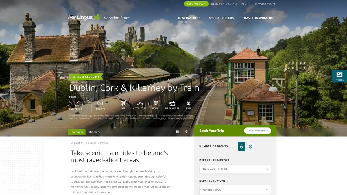 7 Best Ireland Tour Packages for 2026: Unforgettable Escapes - Dublin, Cork & Killarney by Train