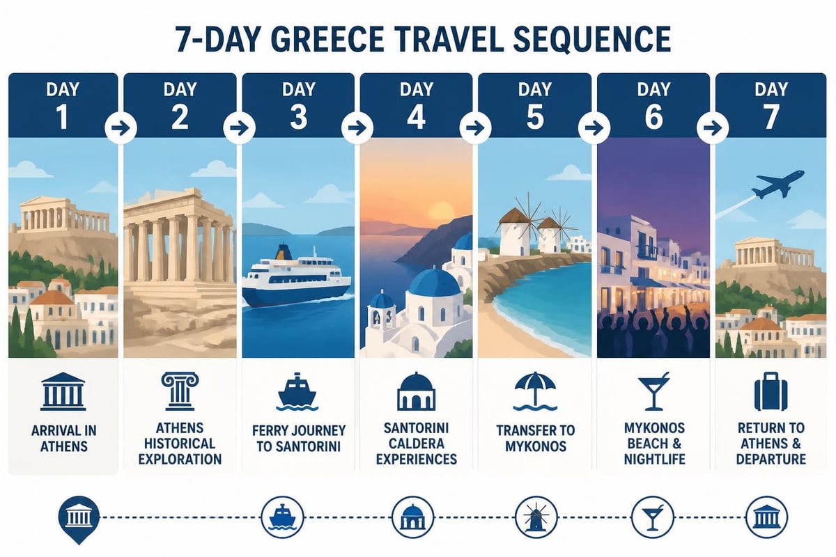 Greece 7-day itinerary workflow
