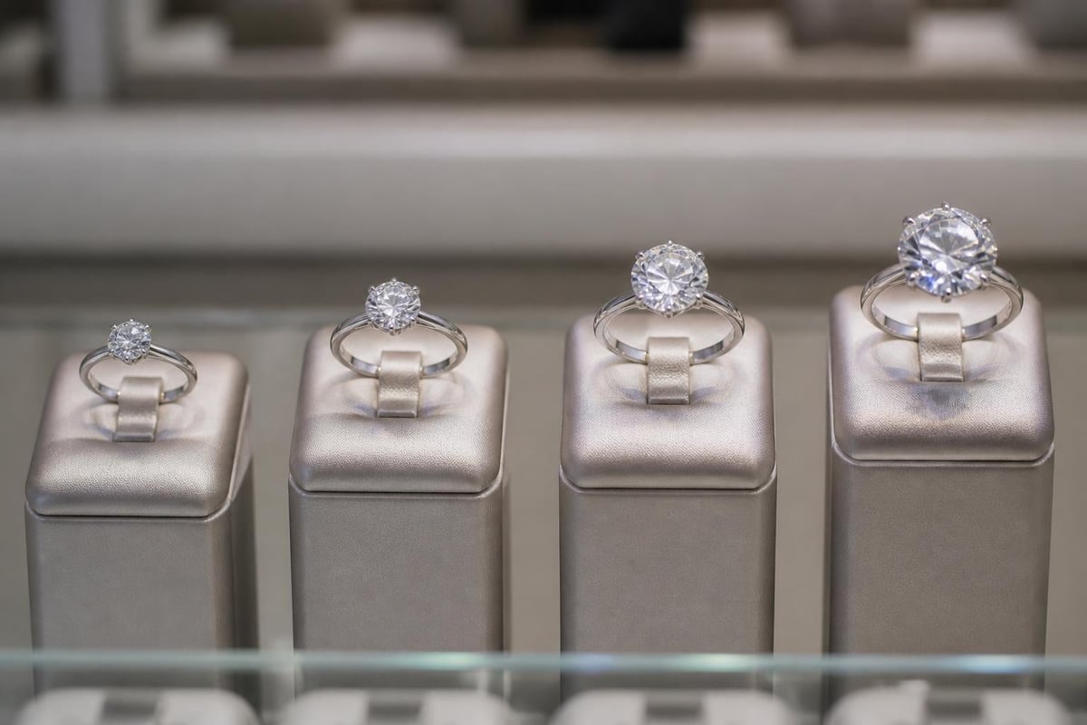 Diamond pricing tiers by carat weight