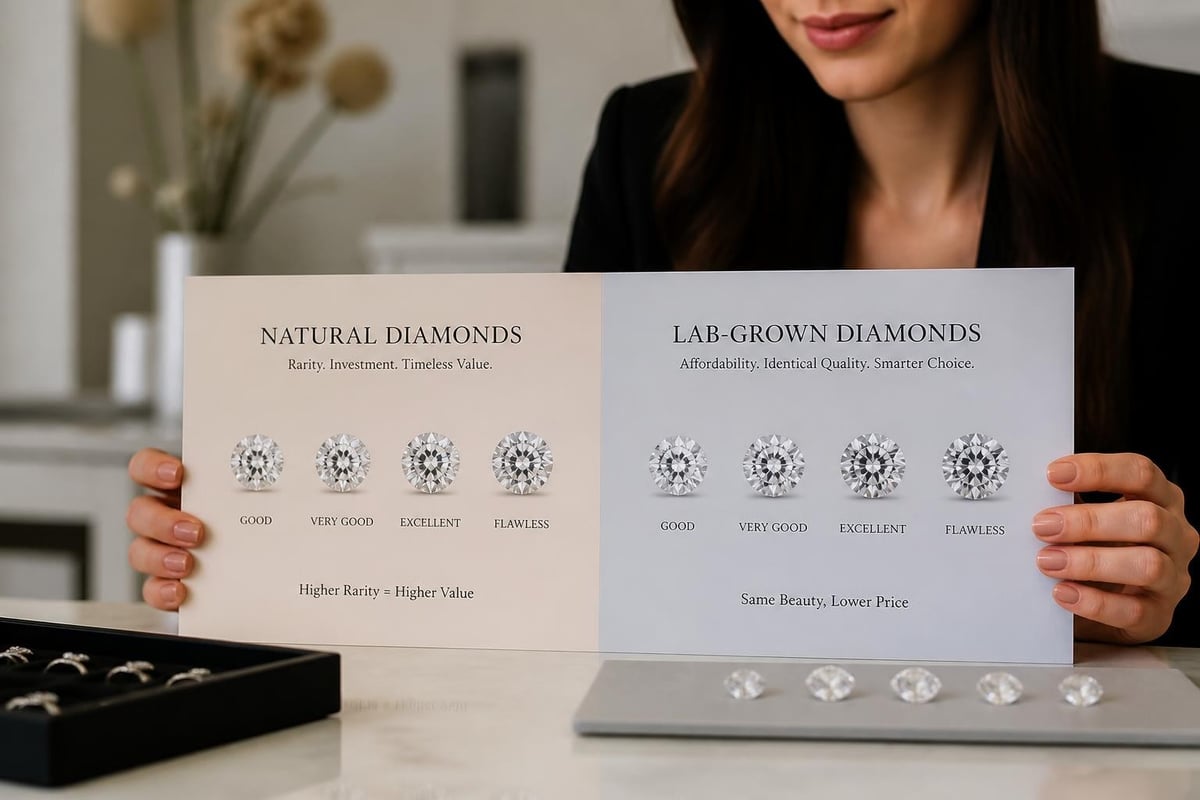 Natural versus lab-grown diamond market positioning