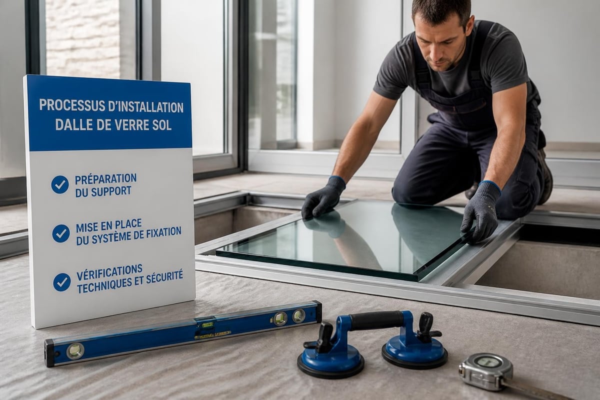 Installation dalle verre professionnel