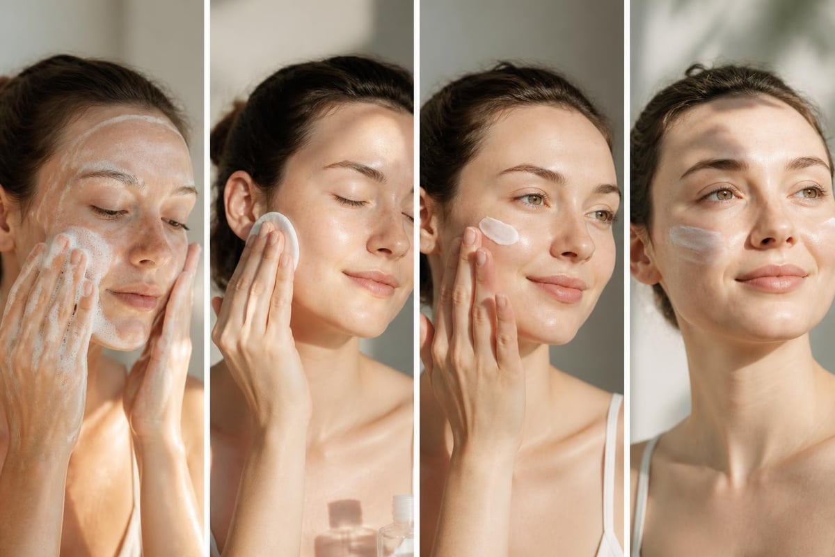 Skincare routine steps