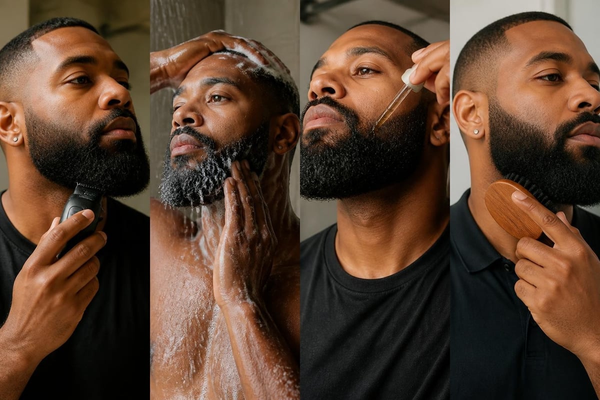 Comprehensive beard grooming routine