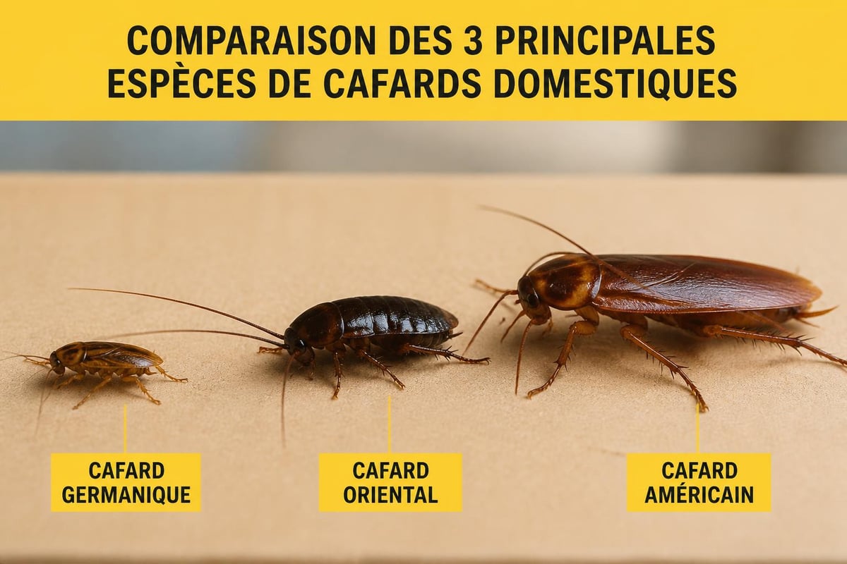 Comparaison tailles cafards
