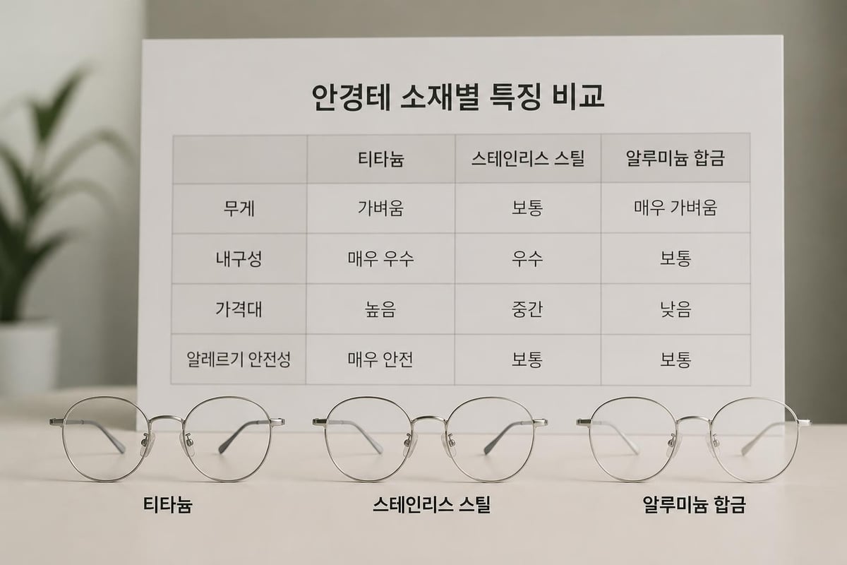 메탈 안경테 소재 비교