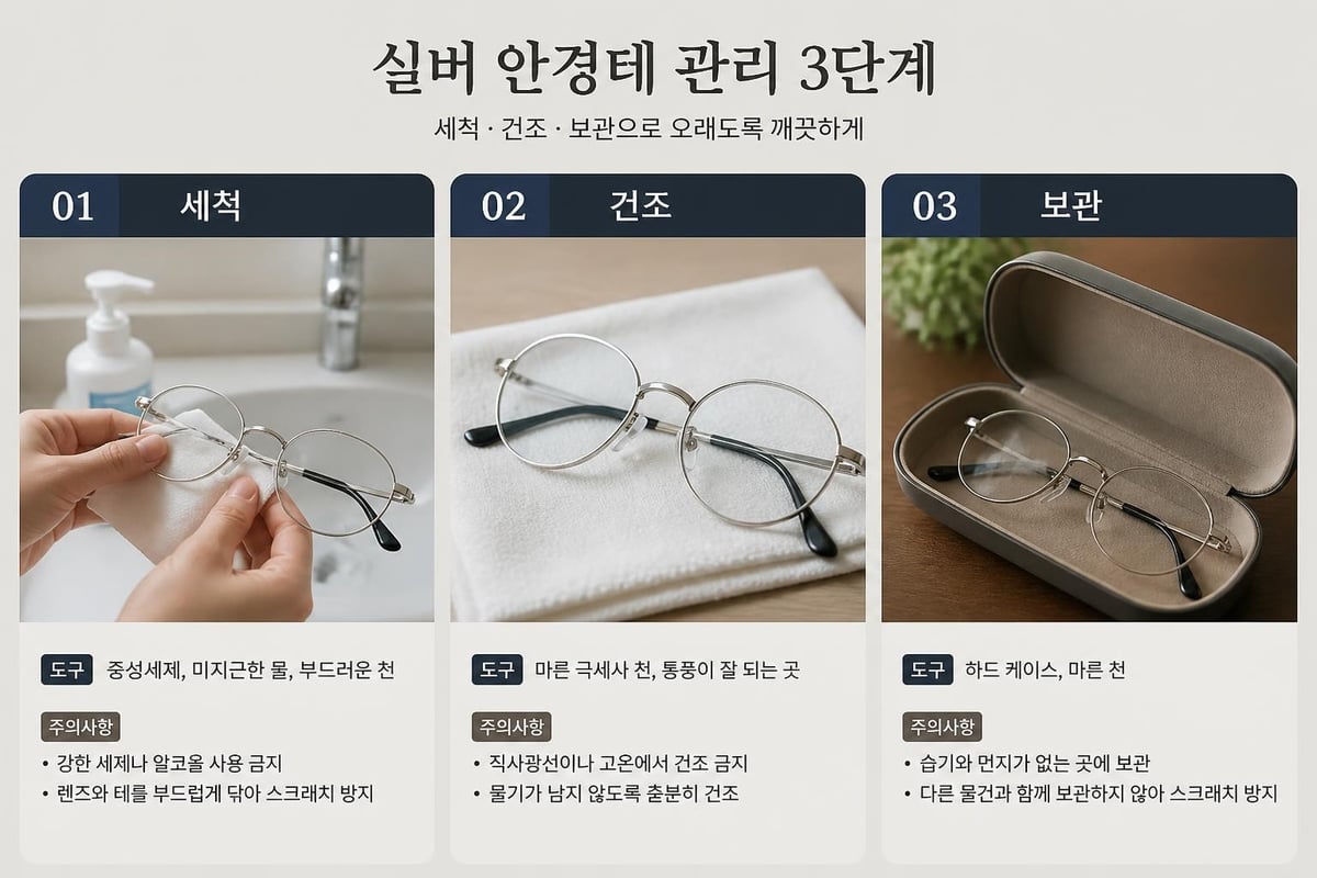 안경테 관리 단계