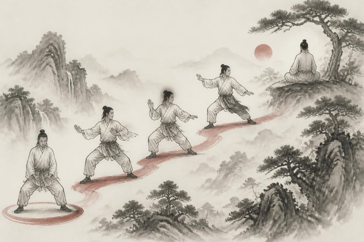 Progressive tai chi learning stages