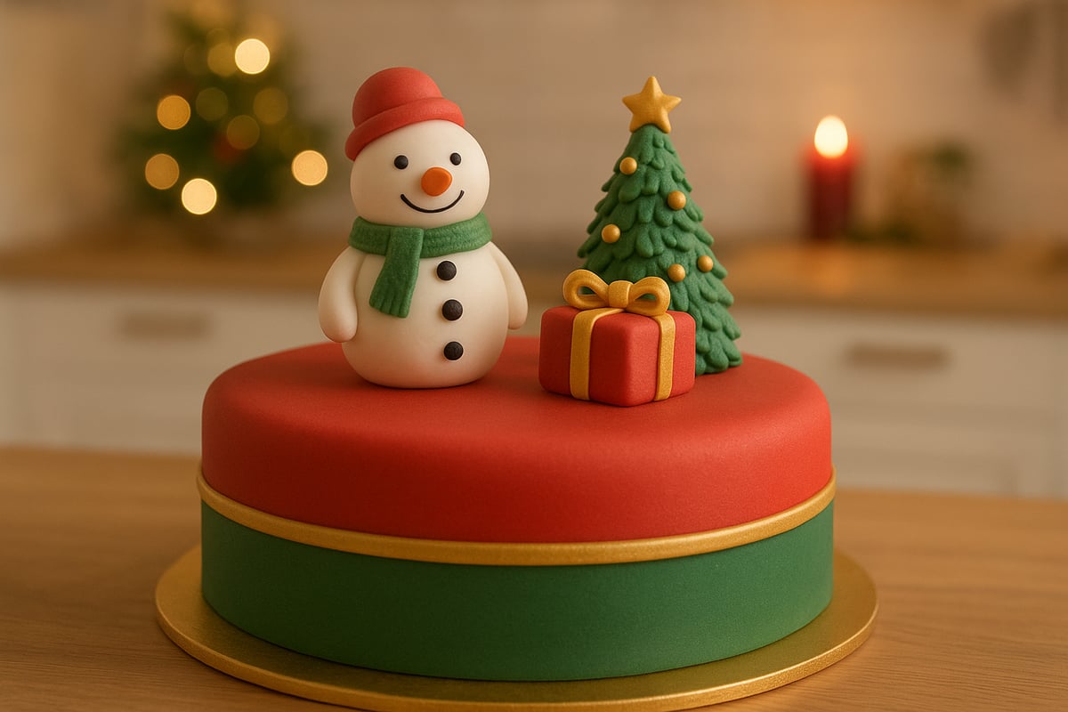 Schritt-für-Schritt: Weihnachtskuchen mit Fondant dekorieren