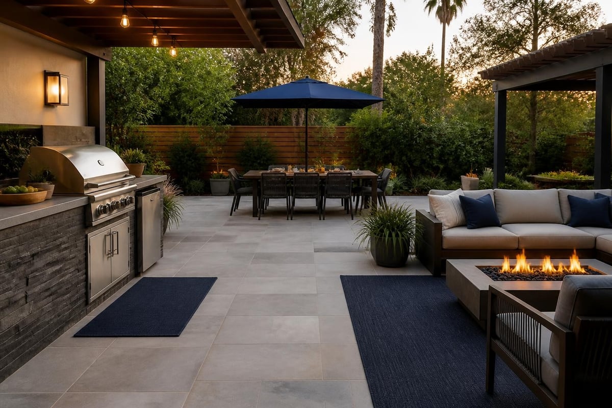 Outdoor barbeque area zoning concept