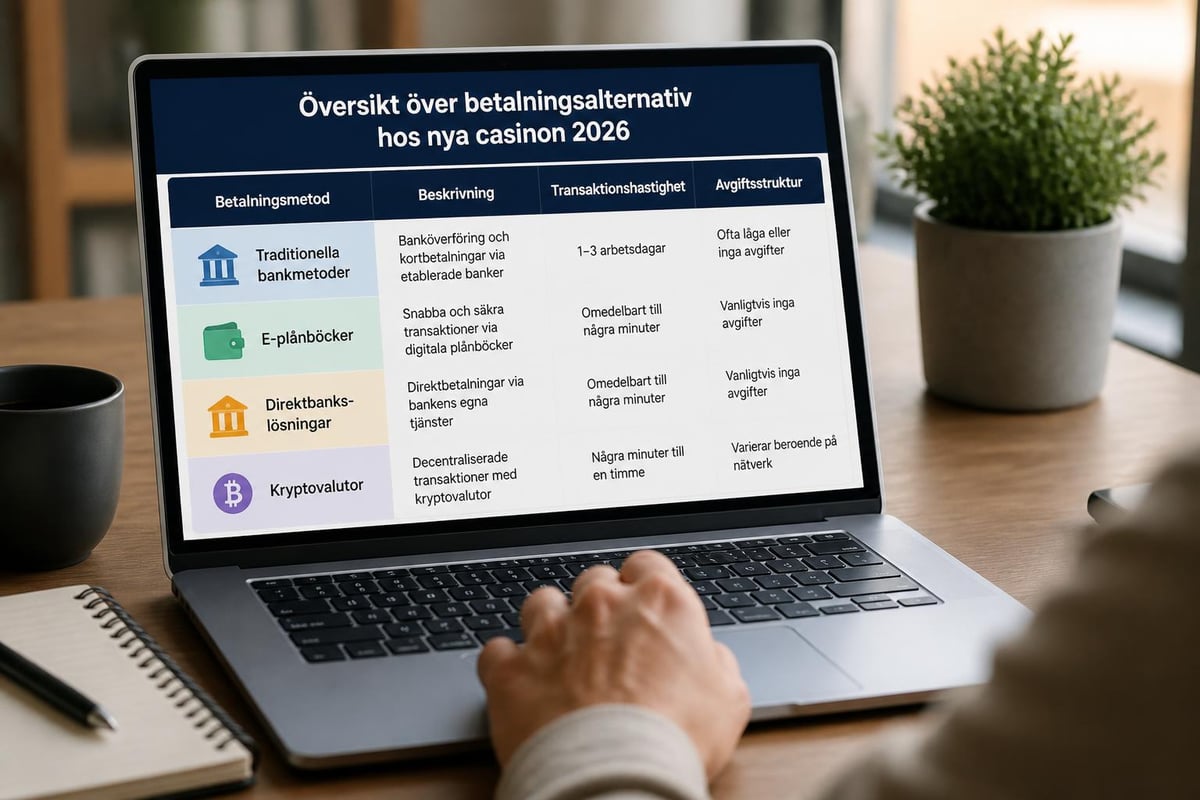 Nytt Casino Online 2026 – Så Hittar Du Säkra Alternativ 3 Betalningsmetoder och transaktionsvillkor