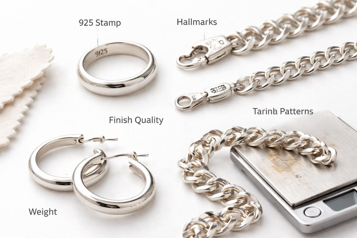 Sterling silver hallmarks and quality indicators