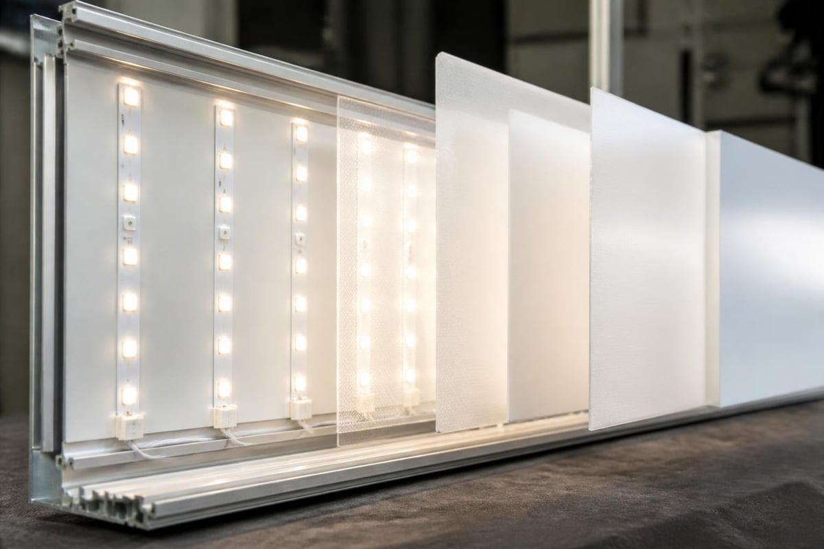Light box construction layers