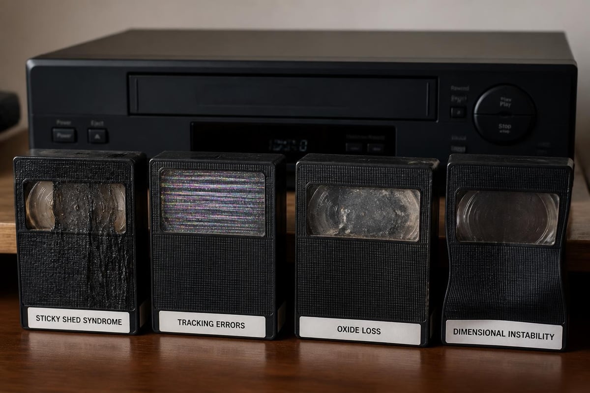 VHS tape degradation types