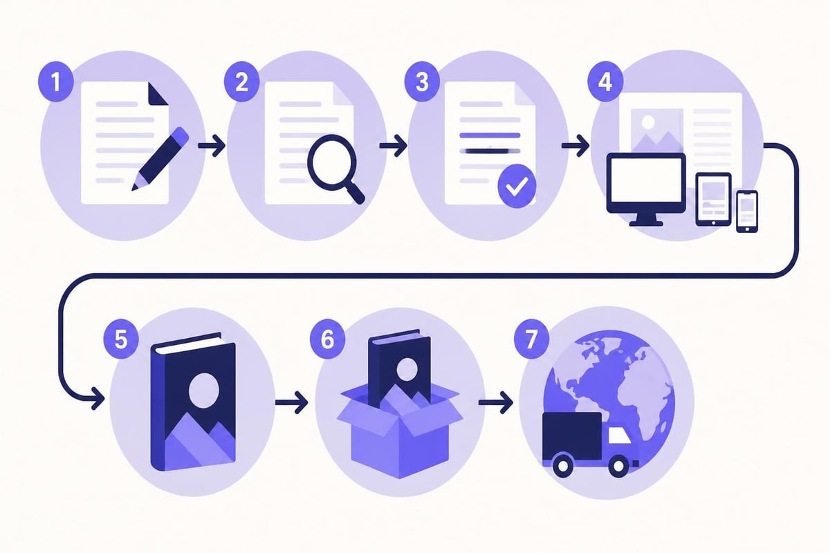 Book production workflow stages