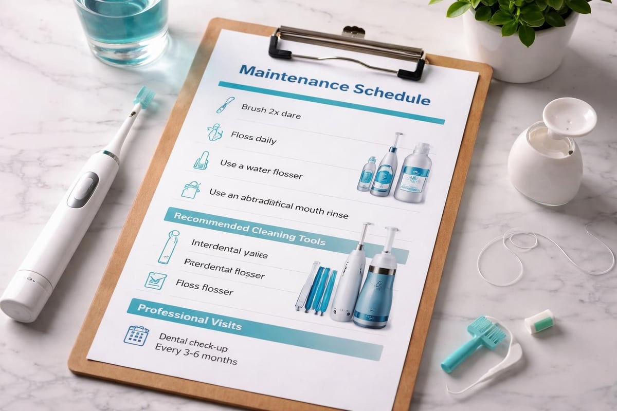 Dental implant maintenance routine