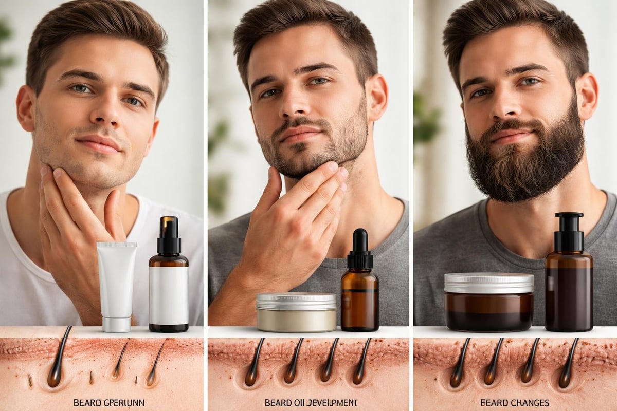 Beard growth phases and product requirements