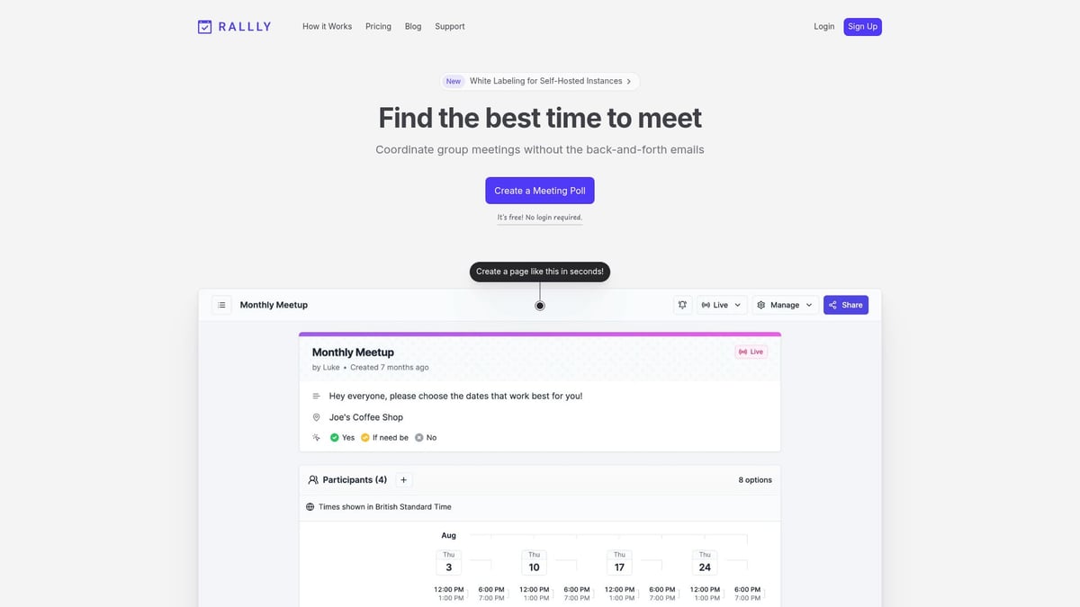 7 Essential Scheduling Tools Like Doodle for 2026 - Rallly