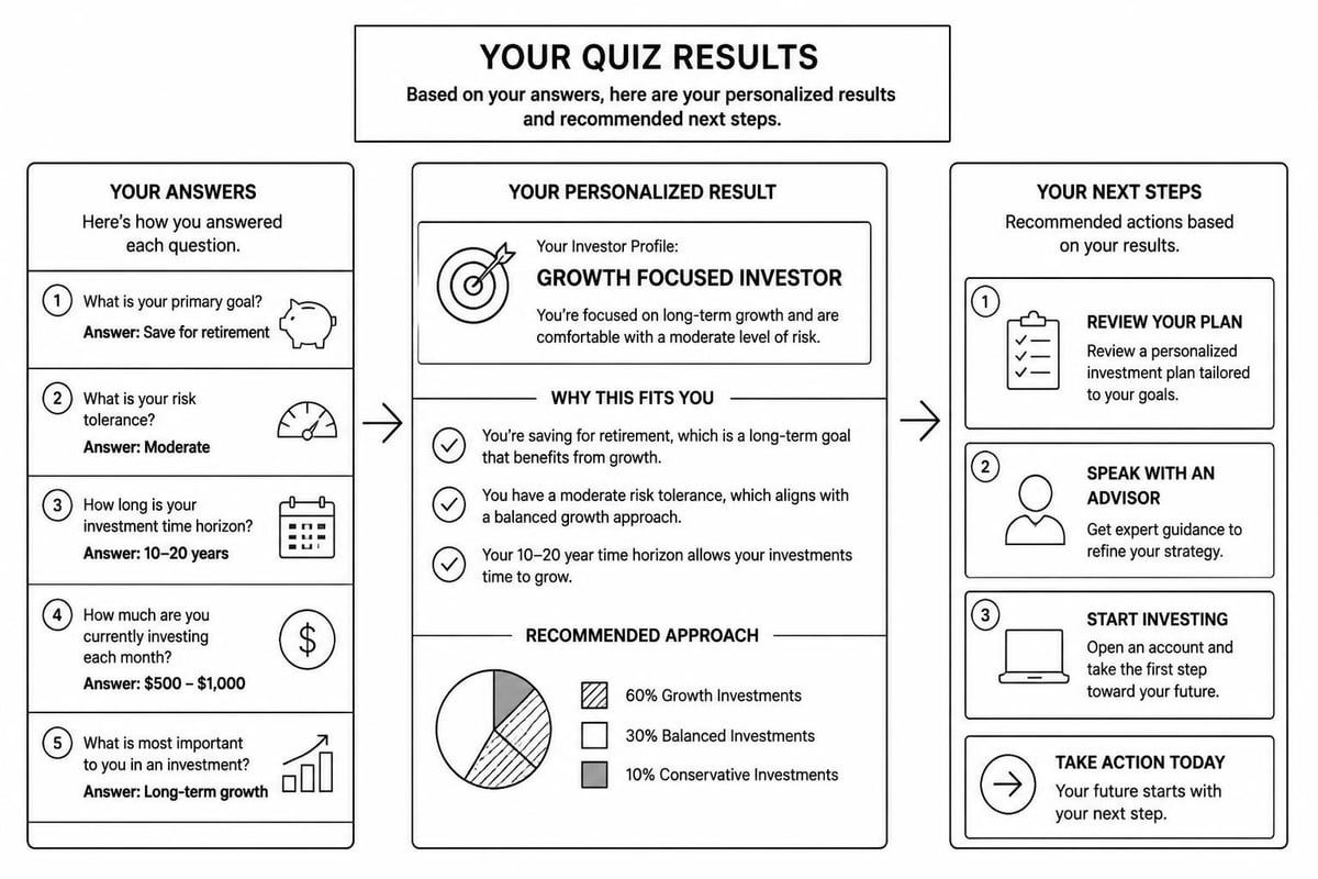 Quiz result personalization flow