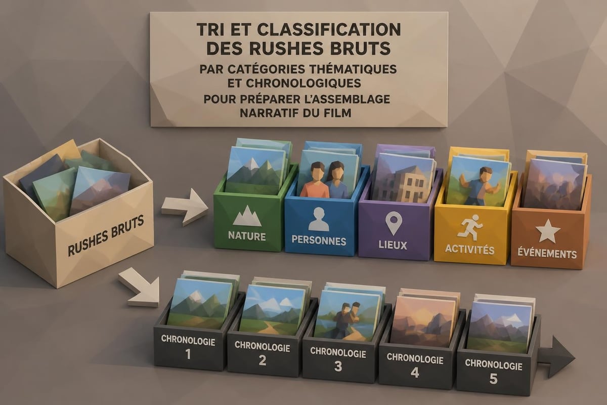 Processus de sélection et organisation des rushes