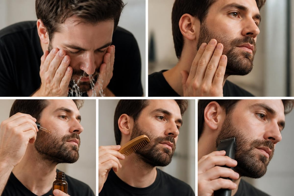 Beard scruff grooming steps