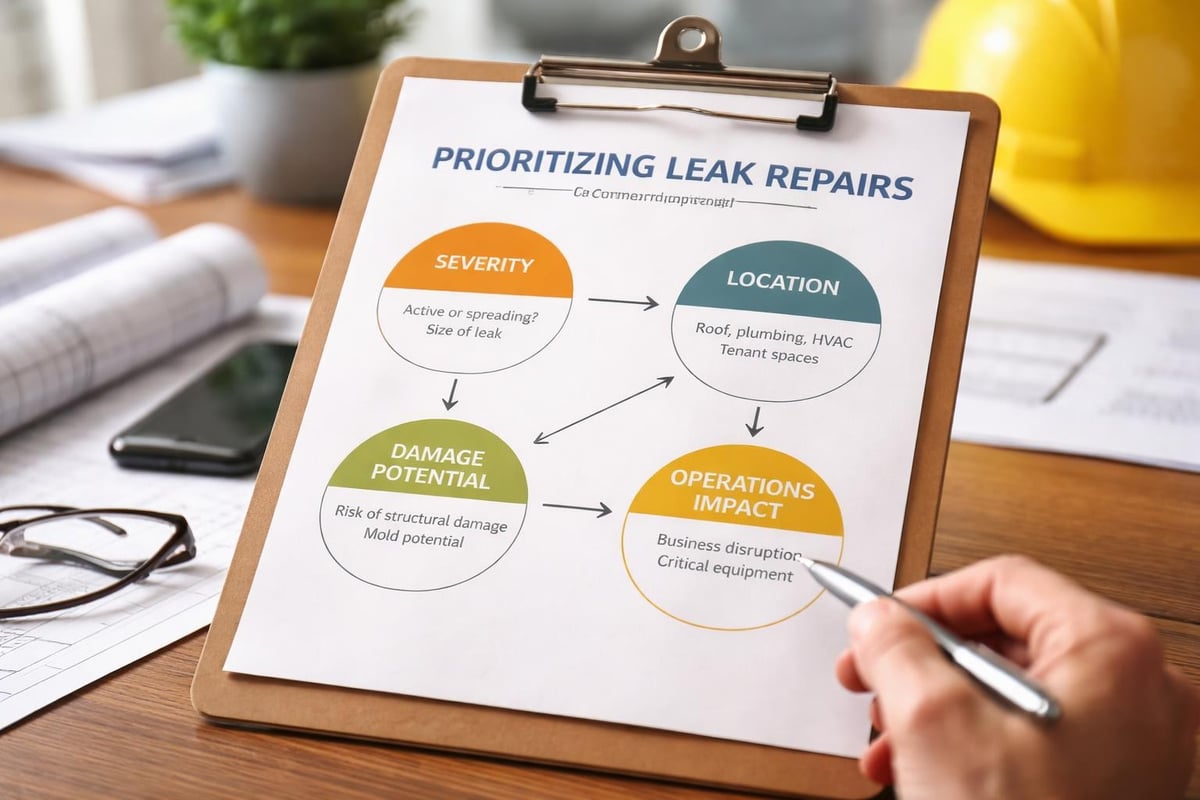 Leak repair prioritization matrix