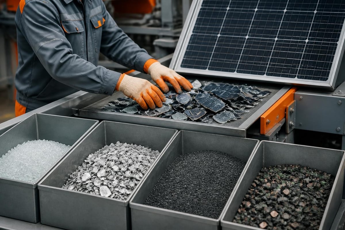 Solar panel recycling process