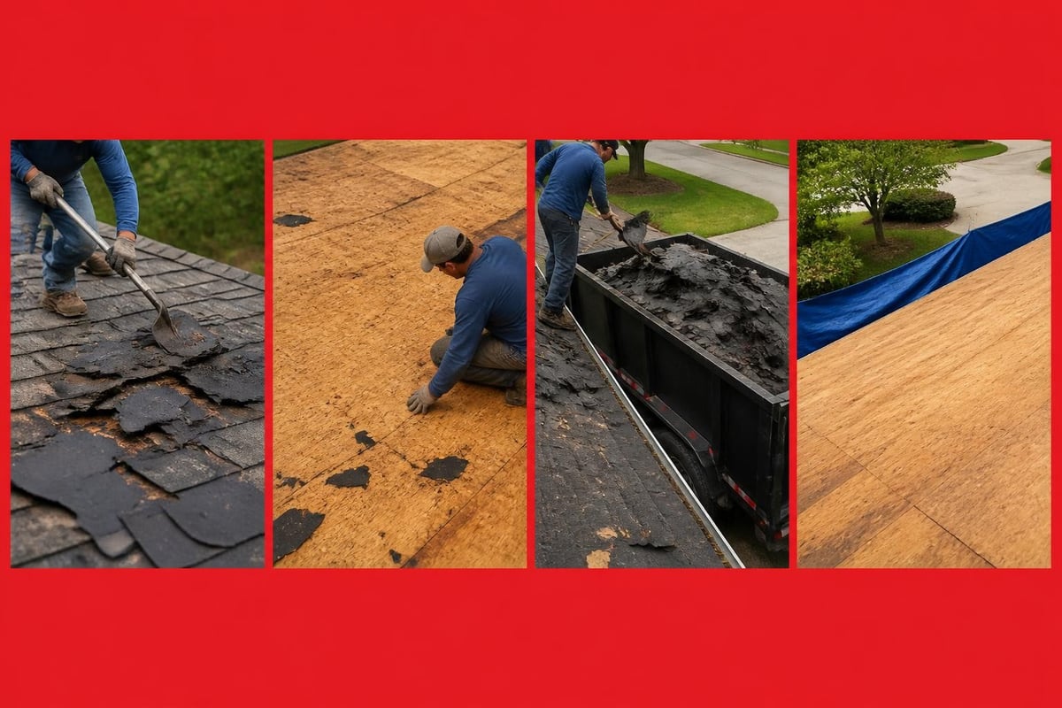 Roof tear off process steps