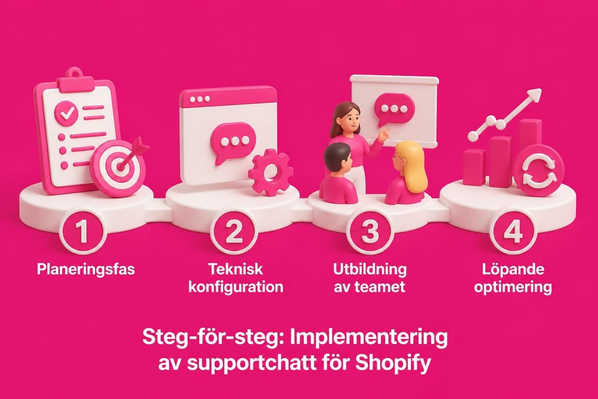 Support Shopify Chat: Din Kompletta Guide för 2026 3 Shopify chat setup workflow