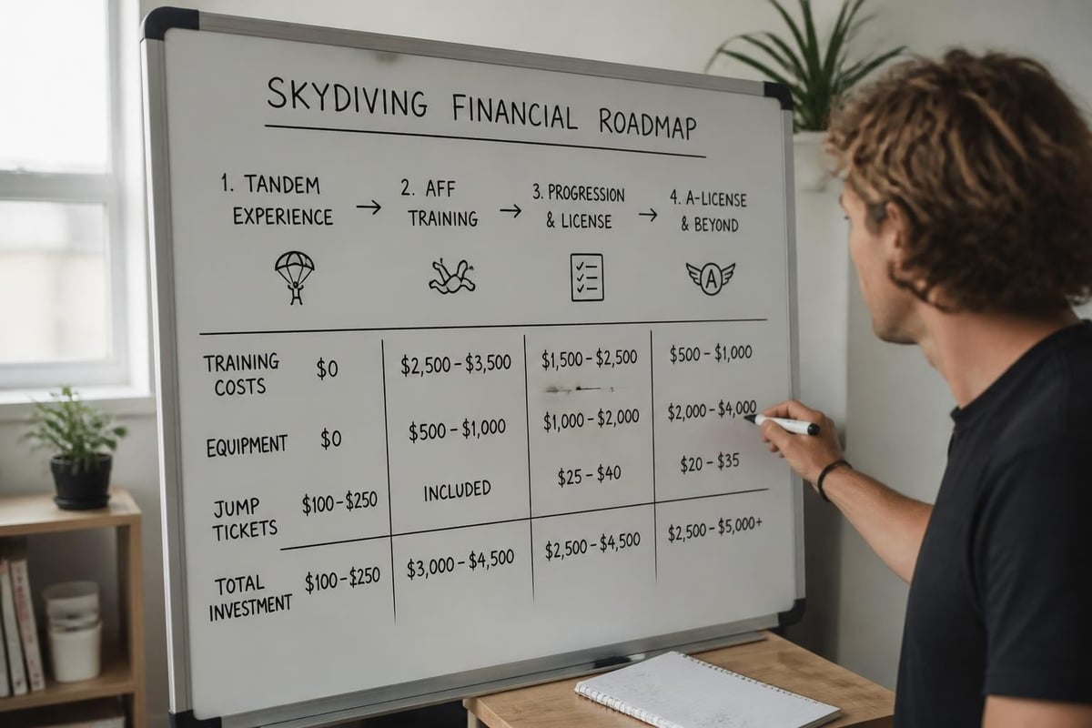 Skydiving progression costs