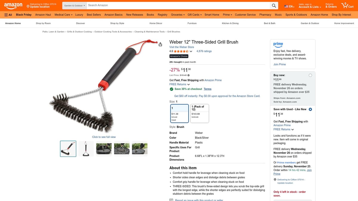 7 Top Grill Brush Picks for Sparkling Grates in 2025 - Weber 12
