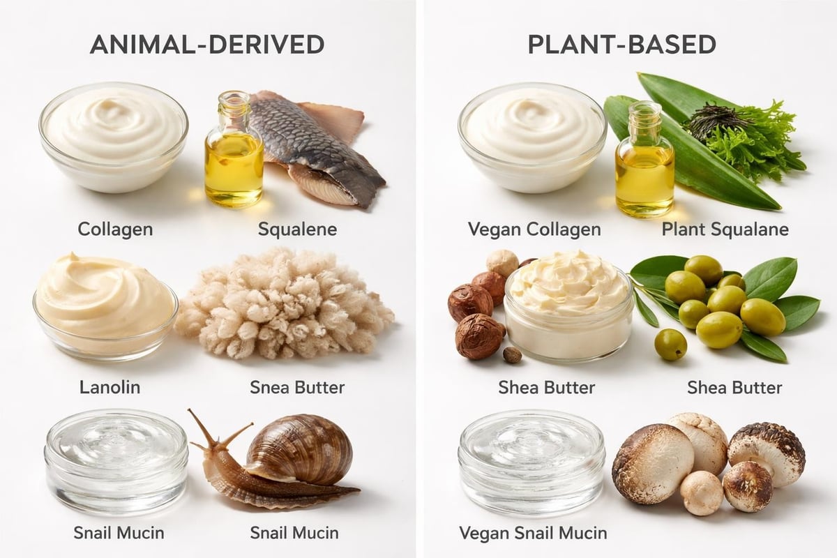 Vegan versus non-vegan toner ingredients