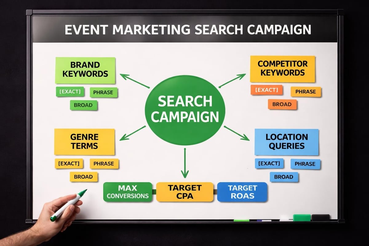 Search advertising campaign structure