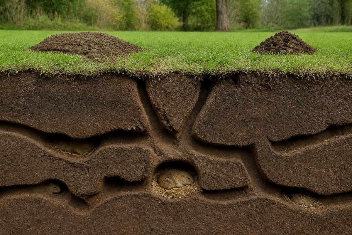 Gopher Control: Expert Methods for Richmond, VA Properties 1 Gopher tunnel system diagram