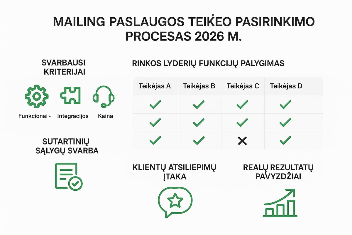 Kaip pasirinkti mailing paslaugų teikėją 2026 metais