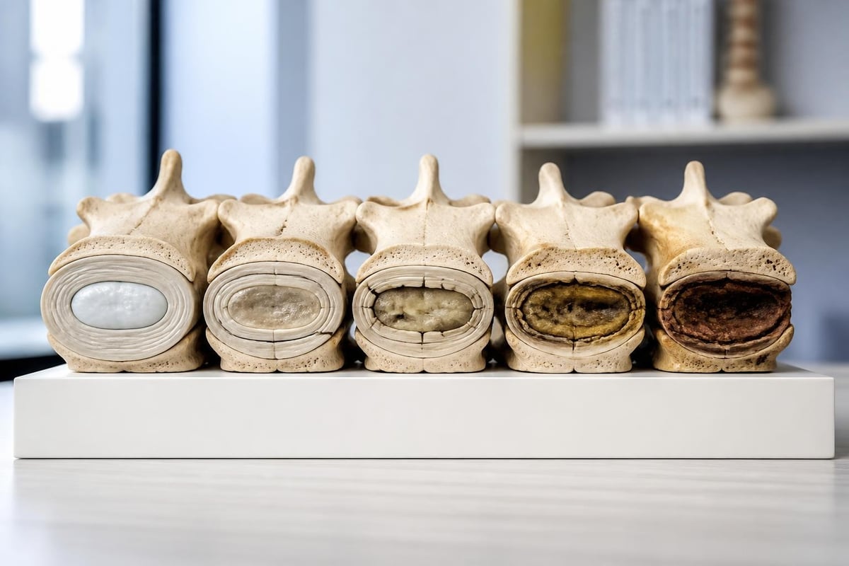 Intervertebral disc degeneration stages