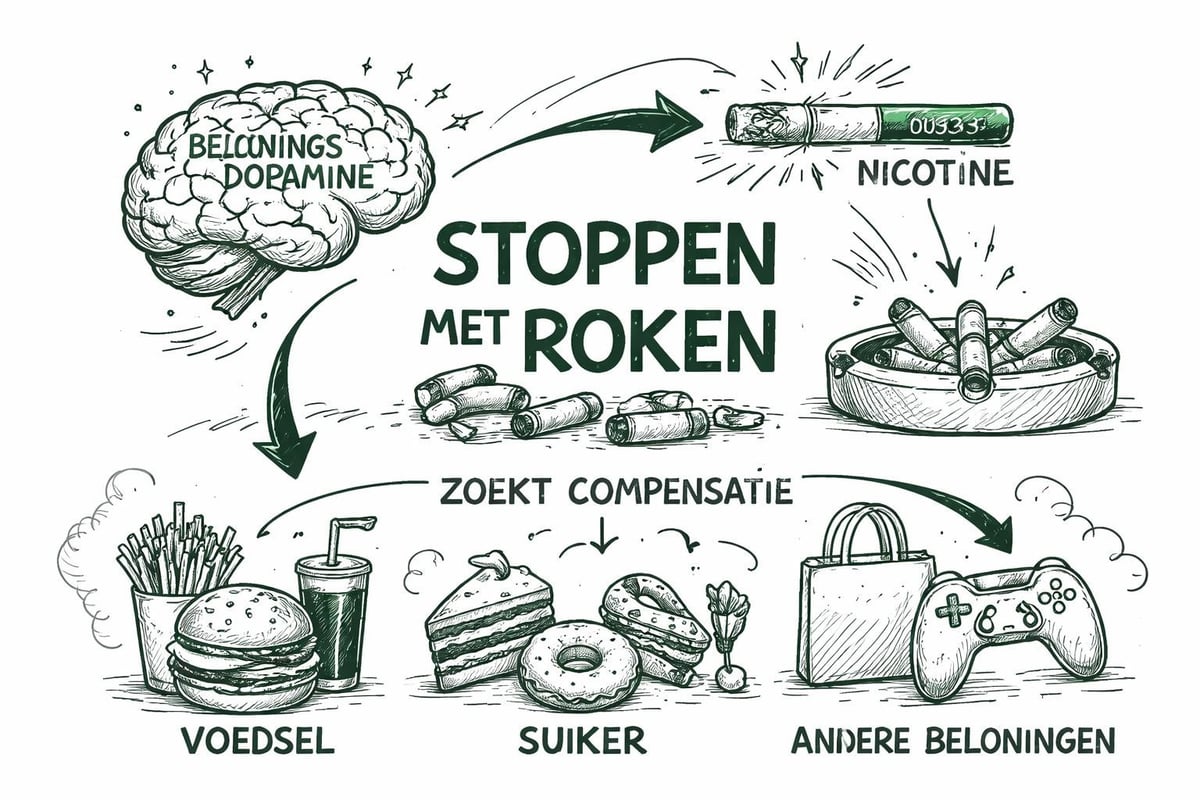 Hersenen zoeken dopamine via voedsel